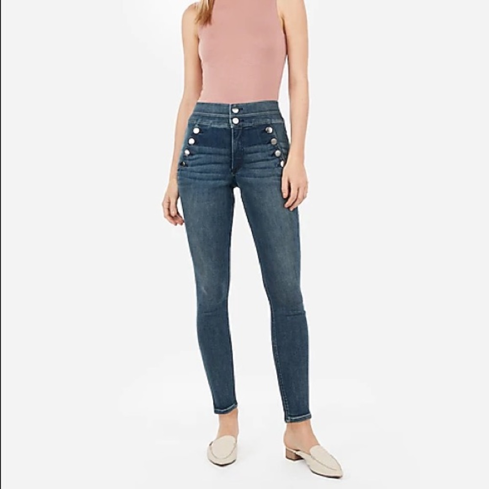 New Express Ankle Denim Jeans Super High Rise